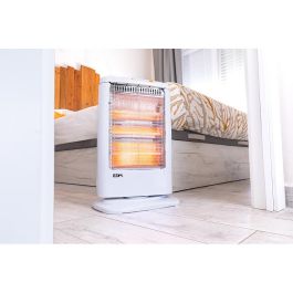 Edm Estufa de Cuarzo Oscilante ref. 00128 - 400/800/1200W, Antivuelco, 3 Barras, 33x23x48cm