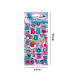 Imaginovo Pegatinas Diseños Surtidos Hobbies con Brillo 214x100 mm para Cuadernos, Agendas, Portátiles y Móviles, PVC