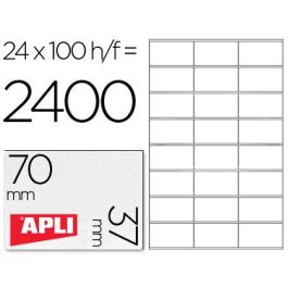 Apli Etiquetas Adhesivas 70x37 mm Inkjet-Láser C-Rectos 24 X 100H Blanco