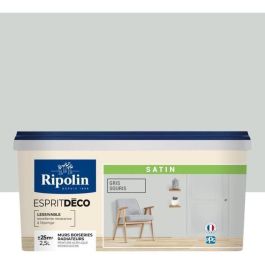 Ripolin Pintura de Pared Monocapa Muy Cubriente para Todas las Habitaciones, Madera y Metal, Acabado Satén Gris Ratón, 2.5L Precio: 62.79000002. SKU: B12ETLA28N