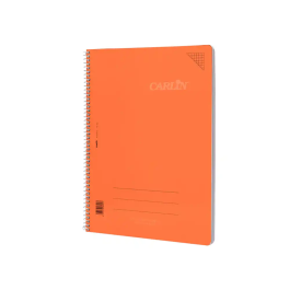 Carlin Cuaderno Espiral A4 Tapa Plástico 80 Hojas Cuadro 4mm Con Margen Color Naranja 90gr