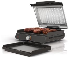 Ninja GR101EU Parrilla y Plancha de Interior Sizzle, Antiadherente, Gran Capacidad, Sin Humo, Temperatura Controlada hasta 260°C