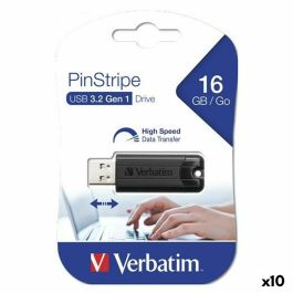 Pendrive Verbatim Pinstripe Negro 16 GB (10 Unidades) Precio: 71.9950004114. SKU: B1DCFD2HFM