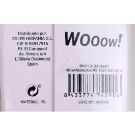Organizador Wooow 15x7.5x5.6 cm (24 Unidades) Organizador Wooow 15x7.5x5.6 cm (24 Unidades)