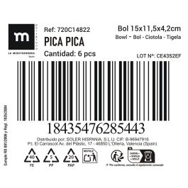 La Mediterranea Bol Aperitivo Surtido 'Pica-Pica' 15 x 11.5 x 4.2 cm (24 Unidades)