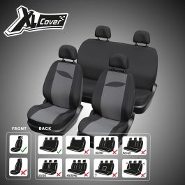 XLCOVER Fundas para Asientos de Coche AAAQG37659 - XL - Sin Aberturas - Compatibles Airbags - Asientos Delanteros, Reposacabezas y Trasero