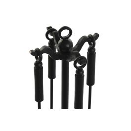 DKD Home Decor Chimenea Loft Negra de Acero 3x11x62 cm Set 4 Piezas