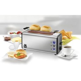 Unold 38915 Tostador Onyx Duplex 4 rebanadas negro/acero inoxidable 1180W con funciones descongelar y recalentar