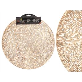Salvamantel Redondo Flor Dorado Kinvara 38x39 cm - PVC Oro (48 Unidades) Precio: 47.68999983. SKU: B1EBXBK3DS