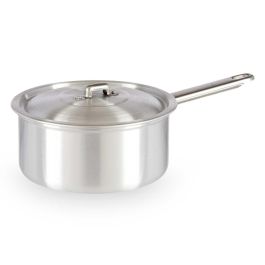 Cazo de Aluminio con Tapa 18 cm Kinvara - 2 L, Plata (10 Unidades) Cazo de Aluminio con Tapa 18 cm Kinvara - 2 L, Plata (10 Unidades)