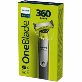 Philips QP2834/23 OneBlade 360 Recortadora, Perfiladora y Afeitadora, Uso en Seco y Húmedo, Batería 60 min, Verde/Gris