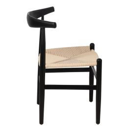 Silla Negro Madera / Fibra Salón 53,50 X 47 X 77 cm