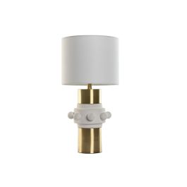 Lampara Sobremesa Glam DKD Home Decor Blanco Dorado 30 x 60 x 30 cm
