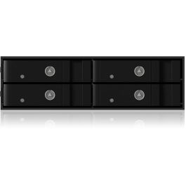 ICY BOX IB-2240SSK Backplane para 4x Discos Duros de 2.5" SATA/SAS Hot-Swap en Bahía de 5.25" de Aluminio con Bloqueo