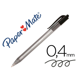 Paper Mate Bolígrafo Retráctil Inkjoy 100 Triangular Negro -20U-