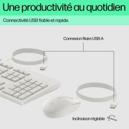 HP 225 Conjunto de Teclado y Ratón con Cable, Periféricos de Escritorio con Distribución UK, Comodidad y Productividad