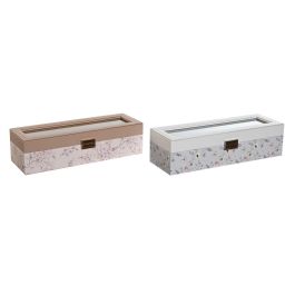 Relojero Tradicional DKD Home Decor Rosa Palo Azul 11 x 9 x 33 cm (2 Unidades)
