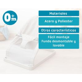 KioKids Hamaquita Gris Claro para Bebé, desde +0 Meses, Ligera y Segura, con Funda Desmontable y Lavable, Acero Poliéster