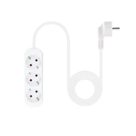 Nano Cable Regleta 10.38.0003-NS con 3 Tomas de Corriente y Protección Infantil, Cable 1.4m, Blanca