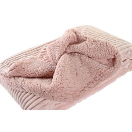 DKD Home Decor Manta Scandi Rosa de Borreguito Poliéster 260 gsm 200x150 cm