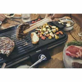 Severin PG8564 Grill Eléctrico Plancha con Temperatura Regulable hasta 230°C, Placa Antiadherente Extraíble, Recogegrasas, Negro
