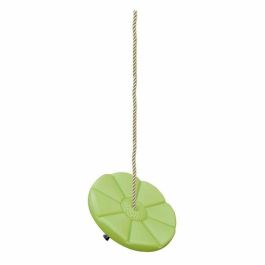 TRIGANO Asiento columpio de plástico ajustable con cuerda de polipropileno para pórticos 1,9 a 2,5 m - Verde