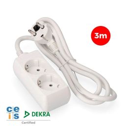 Edm Base Múltiple 2 Tomas Schuko con Cable de 3m H05VV-F 3G1,5 mm², 16A 250V~ 3680W Blanca Precio: 7.79000057. SKU: S7904091