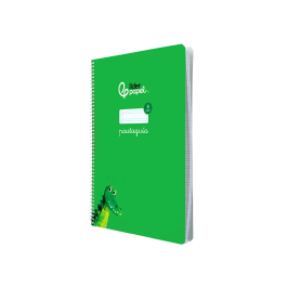 Liderpapel Cuaderno Espiral Pautaguía A4 Tapa Blanda 80 Hojas 75gr Cuadro Pautado 3mm Verde