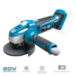 Koma Tools Amoladora 20V Ø115mm 9500 rpm, Mango Adicional y Llave Incluidos, Sin Batería ni Cargador