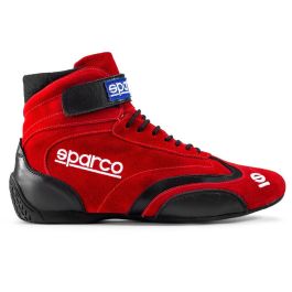 Sparco S00128742RS Botines de Carreras Top, Gamuza Roja, Talla 42, Aprobados FIA 8856-2018, Suela Antideslizante Resistente Combustible