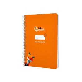 Liderpapel Cuaderno Pautaguía A5 Tapa Dura 80 Hojas 90gr Cuadro Pautado 5mm Naranja