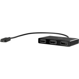 HP Hub USB-C a USB-A Portátil | Adaptador con 3 Puertos USB (1x USB 3.0 Carga) para Portátiles y Tablets | Conecta Múltiples Accesorios