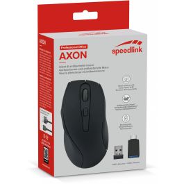Speedlink Ratón AXON Silencioso y Antibacteriano Inalámbrico con Batería Recargable - Negro
