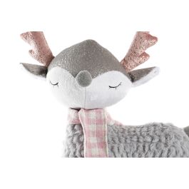 DKD Home Decor Figura Decorativa de Navidad Ciervo de Fantasía en Poliéster, Colores Gris Rosa Blanco, Dimensiones 11x49x20 cm DKD Home Decor Figura Decorativa de Navidad Ciervo de Fantasía en Poliéster, Colores Gris Rosa Blanco, Dimensiones 11x49x20 cm