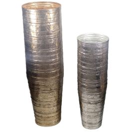 DKD Home Decor Luvato Jarrón Moderno Aluminio Dorado Plateado 31x31x106 cm Set de 2 Precio: 257.59000058. SKU: B17G5ME95V