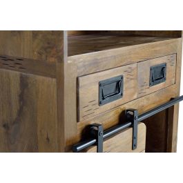 Giner y Colomer Botellero Industrial en Madera de Mango y Metal Natural 170 x 75 x 38 cm