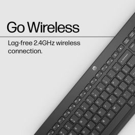 HP 230 Teclado Inalámbrico Negro, Diseño Chiclet Cómodo y Silencioso, Conexión 2.4GHz, Batería Larga Duración - NOR
