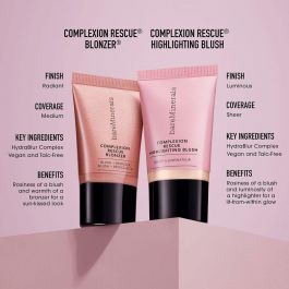 Bare Minerals COMPLEXION RESCUE Blonzer Colorete Bronceador Gel-Crema #Kiss of Rose 15 ml. Hidratante, Luminoso, Larga Duración & Vegano.