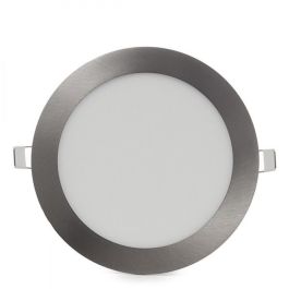 Placa LED Circular 18W 1800 Lm 2700K Níquel Satinado IP25 [GL-CL-R18N-WW]
