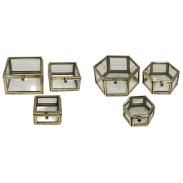 DKD Home Decor Joyero Moderno Dorado Latón Cristal Set de 3 Piezas 7 x 4 x 7 cm Precio: 30.68999956. SKU: B1CWJM693J