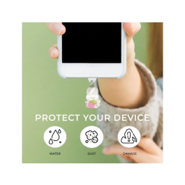 Wondee Charm Funny Type-C White Rabbit - Protector de Puerto Decorativo para Móvil, Accesorio para Smartphone, 25x10x20 mm