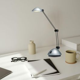 Archivo 2000 Lampara Escritorio 2000 LED 3W 200lm Luz Calida Plata Metalizado Brazo Articulado