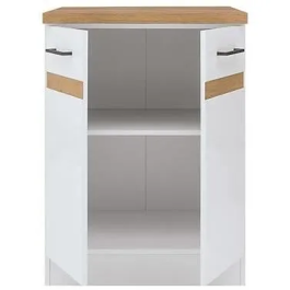 Junona Bajo Gabinete de Cocina 60 cm 2 Puertas Tesca de Trabajo Blanco Brillante JUNONAMB2P60BLPL
