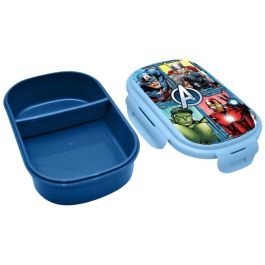 KIDS LICENSING Sandwichera Los Vengadores Marvel 21x14x6cm. Con cubierto, libre BPA, apta para microondas y lavavajillas