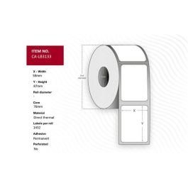 Capture Label 58 x 87mm, Core 76mm, Direct Thermal, Coated, Permanent, No perforation, 1432 labels per roll, 8 rolls per box Precio: 119.50000051. SKU: B1H4WVTK6E