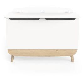 Caja para juguetes - FIRMIANA - Estilo escandinavo - Blanco mate / Roble Kronberg - 82,4 x 39,1 x 58,9 cm - DEMEYERE Caja para juguetes - FIRMIANA - Estilo escandinavo - Blanco mate / Roble Kronberg - 82,4 x 39,1 x 58,9 cm - DEMEYERE