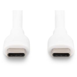 Digitus Cable USB 2.0 Tipo C a Tipo C de Silicona, Macho/Macho, 1m, Blanco
