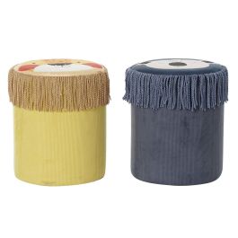 DKD Home Decor Reposapiés para Niños con Diseño de Animales Amarillo y Azul, Material Poliéster, 36x43x36 cm, Pack de 2 Unidades Precio: 45.50000026. SKU: S3033226