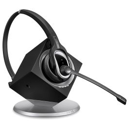 EPOS Auriculares DECT Inalámbricos Impact DW 20 ML EU para Oficina/Centro de Llamadas, Cancelación de Ruido, Alcance 180m, Color Negro/Plata