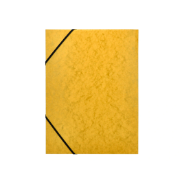 Q-connect Carpeta KF02166 Cartón Símil-Prespán con Gomas y Solapas, 320x243 mm, Amarilla, Formato A4